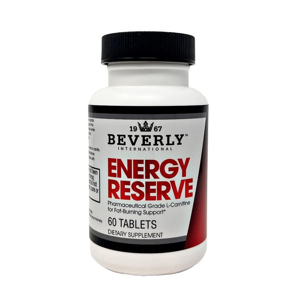 Beverly International Energy Reserve, 60 Tabs.1200 mg per serving. Pharmaceutical grade L-Carnitine Nutritional Supplement. Plays critical role in helping mitochondrial function & energy production.