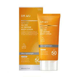 DR.WU Suncare All Day UV Defense Body Lotion, 2.7 fl oz (80 ml), Sunscreen, For Body, SPF50+, PA+++, UV Body Lotion, For Whole Body, Moisturizing, Sensitive Skin, Outdoor Activities, Lightweight, Sunscreen (Body)