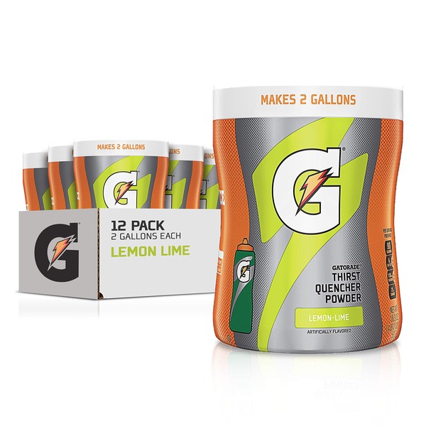 Gatorade Thirst Quencher Lemon Lime Powder, 18.3 Ounce (Pack of 12)