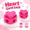 5-Piece Heart-Shaped Knitting Needle Stoppers – Double-Hole Spring Cord Locks