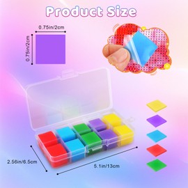 Oukitoymer 100pcs Diamond Painting Glue Clay, Colorful Diamond Art Wax with Storage Box for Beginners Professionals Cross Stitch DIY Crafts Tool Embroidery Supplies Accessories, 2 x 2cm