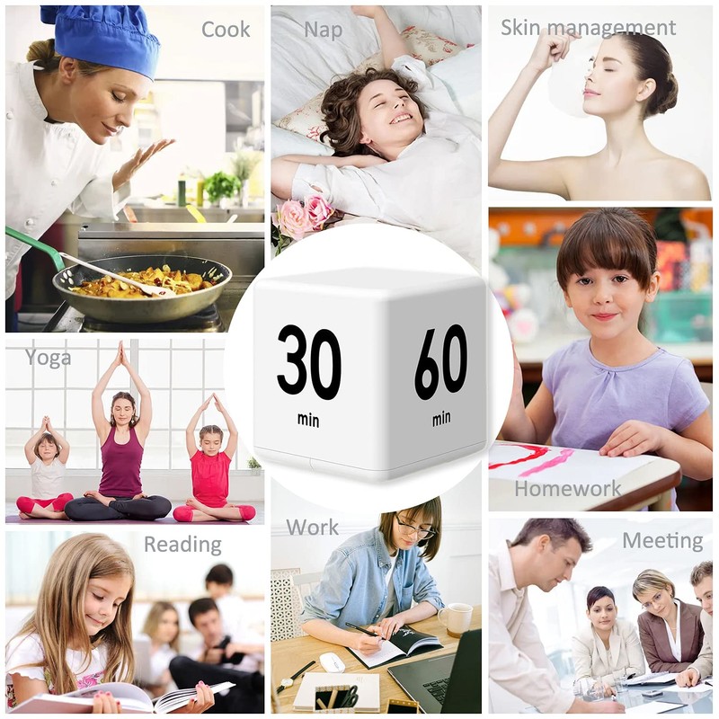 DQDEDIAN Cube Timer, Kids Timer with Gravity Sensor Flip 15