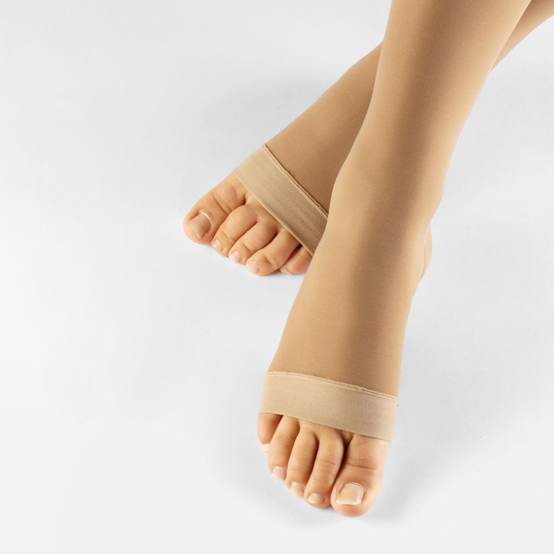 CALZITALY Pack of 1/2 Toe Free Support Stockings with Strong