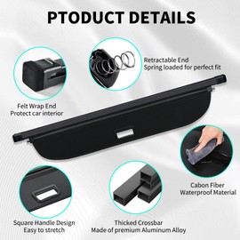 Tecoom Retractable Cargo Trunk Cover fit for Crosstrek Impreza 2024 Accessories, Carbon Fiber Anti-Peeping Shield Shade Cargo Cover Organizer, Rear Luggage Privacy Screen Trunk Cover