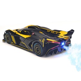 RZAPE Toddler Car Toys 1/24 Diecast Cars Compatible for Bolide Model Car Collection,Spray Bolide Toy Car for Boys,Pull Back Cars with Light and Sound,Toy Cars for Boys Age 4-7（Yellow）