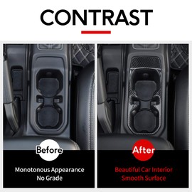 CheroCar Cup Holder Cover Frame Trim for Jeep wangler JL JLU 2018-2020, for Jeep Gladiator JT 2020 (Carbon Fiber)