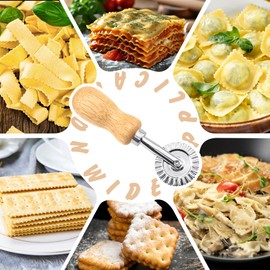 BlingKingdom Fluted Pastry Wheel Cutter, Sturdy Pasta Cutter Wheel Ravioli Crimper Edge Cutter Wheel for Home and Kitchen - 1.5 Inch Diameter