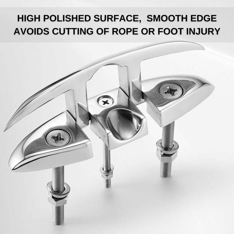 Acefvnofo 6" Boat Cleat, Folding Dock Cleats (2Pack) with Fasteners,