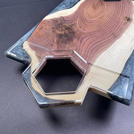 Modern Hexagon Charcuterie Board Handle Acrylic Router Template