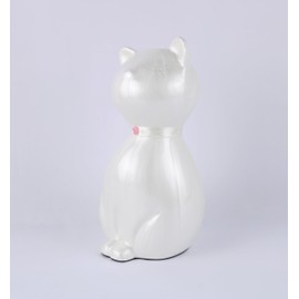METLYN Kitty Cat Urns for Ashes - Pet Memorial Cat Urn Cat Memorial Gift, Pet Urn for Cat Ashes Keepsake Pet urns for Cats Ashes, Pet Ashes Urn, Pet Cremation Urn (Pearl)