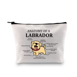 PYOUL Labrador Lover Gift Anatomy of A Labrador Makeup Bag Labrador Owner Cosmetic Bag Labrador Mom Gift Zipper Travel Bag (A Labrador B EU)