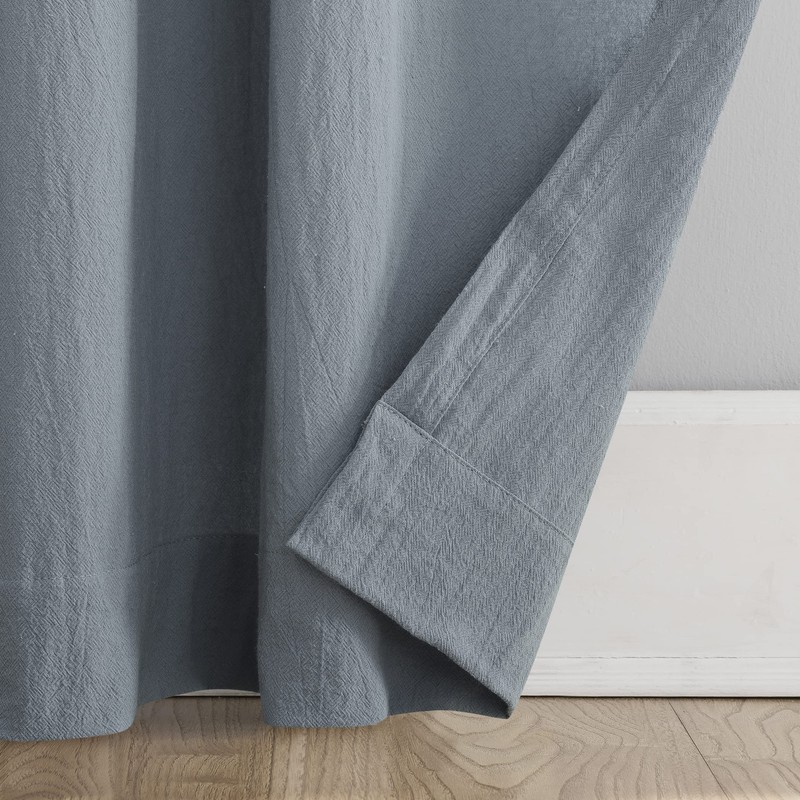 Archaeo Washed Cotton Twist Tab Curtain, 52" x 95", Storm