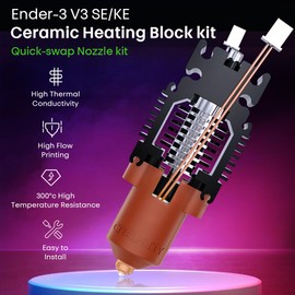 Creality Ender 3 V3 SE Hotend, Ender 3 V3 KE Kit de bloque de calefacción de cerámica con boquilla de intercambio rápido, kit de actualización Hotend 300 ℃ alta temperatura 600 mm/s impresión de alta