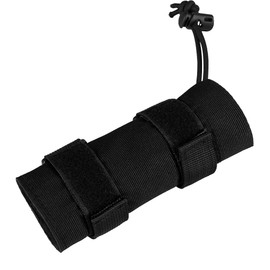 Pvnoocy Tactical Silencer Protective Cover, 3.8 cm x 15 cm, Camouflage Pattern Silencer Cover, Heat Resistant up to 600°C (Black)