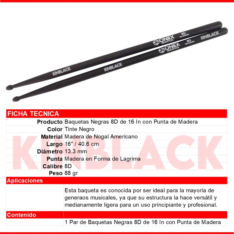 Baquetas Para Bateria Oniix By Vic Firth Medidas 5a 7a