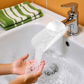 KOMIDK Faucet Extender for Bathroom Sink Faucet Extender for Toddlers Bathroom Sink Kitchen Bathtub (White)