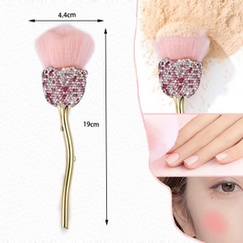 JERCLITY 1 Piece Rose Makeup Brushes Blush Brush Super Large Face Powder Makeup Brushes Kabuki Brushes for Powder Cosmetic Nail Dust Brush Loose Powder Brush Makeup Manicure Tool(Pink Diamond)