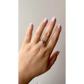 ZARD Double Cross Ring in Cubic Zirconia 925 Sterling Silver