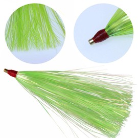 Bucktail Teasers Mylar Flash Teaser Tail Bucktail Teaser Fluke Rigs Flounder Fishing Lures Bait Rigs Green 12pcs