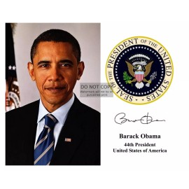 PRESIDENT BARACK OBAMA PRESIDENTIAL SEAL AUTOGRAPHED 8X10 PHOTOGRAPH