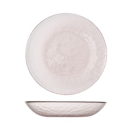 Fortessa Los Cabos Glass Dinnerware Collection, Coupe Entrée Bowl (Set of 4), 8.6 Inch/25oz, Pink