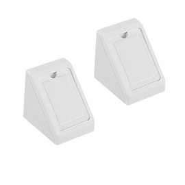 TOP-VIGOR 50Pcs Plastic Corner Bracket, Shelf Cabinet Door 90 Degree 2 Holes Angle Brackets 18 x 20.5 x 20.5 mm with Cover Cap for Reinforce Right Angle Corner Brace Joints of Drawers Furniture