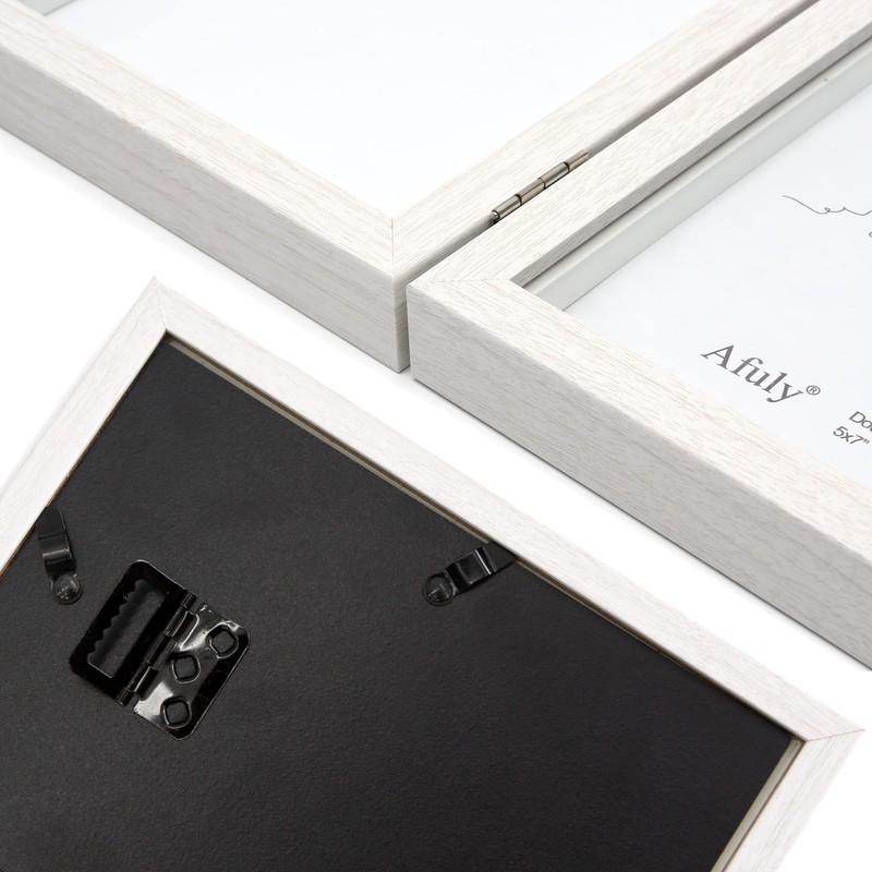 Afuly Photo Frame, 2 Sides, 2 Ls, White Photo Frame,