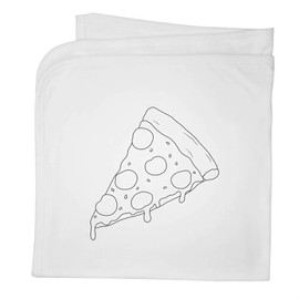 Azeeda 'Pepperoni Pizza Slice' Cotton Baby Blanket/Shawl (BY00040066)