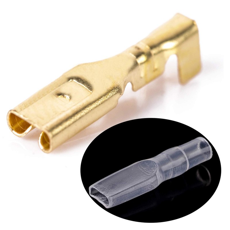 RLECS 150pcs 2.8mm 4.8mm 6.3mm Female Spade Connector Brass Crimp