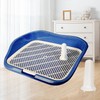 Dog Potty Tray with Raised Fences Removable Mesh Grid Pad