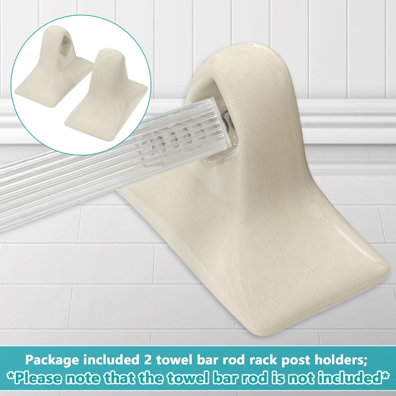 2 Pack Porcelain Towel Bar Rod Rack Post Holder Bracket
