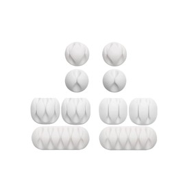 Tiardey 10 x Cable Clip Holder and 2 x 16 ft Cable Ties, Desktop Cord Organiser Cable Management Cable Holder Home Office - White