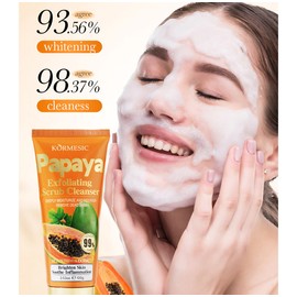 Papaya Facial Wash Oil Control Brightening Treatment Anti Acne Remove Blackheads and Pores For Men & Women 100g Pencuci Muka Scrub Pepaya