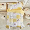 Joyreap 4 Piece Toddler Bedding Set- Yellow Butterflies Flowers Patchwork
