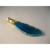 Lamp Finial-Natural BLUE/AQUA AGATE-Brass Base