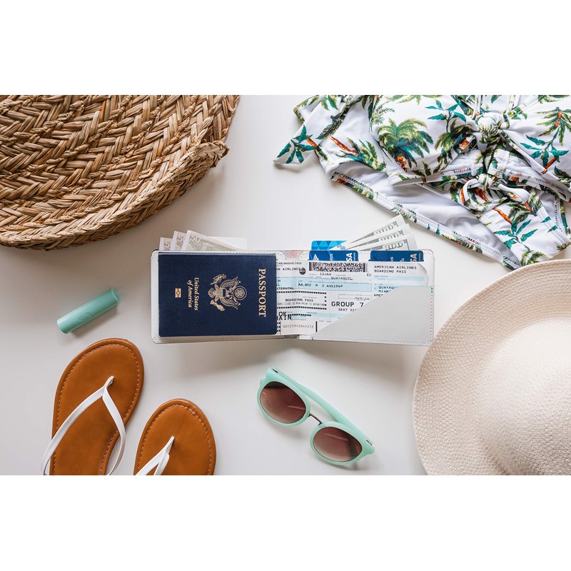 KeySmart Urban Union Passport Wallet (Marble White)