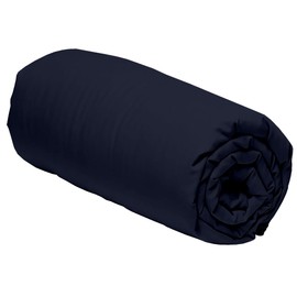 Duquennoy & Lepers - Fitted Bed Sheets, Bedding, Percale 80 Thread Count - 180 x 200 cm, Navy Blue