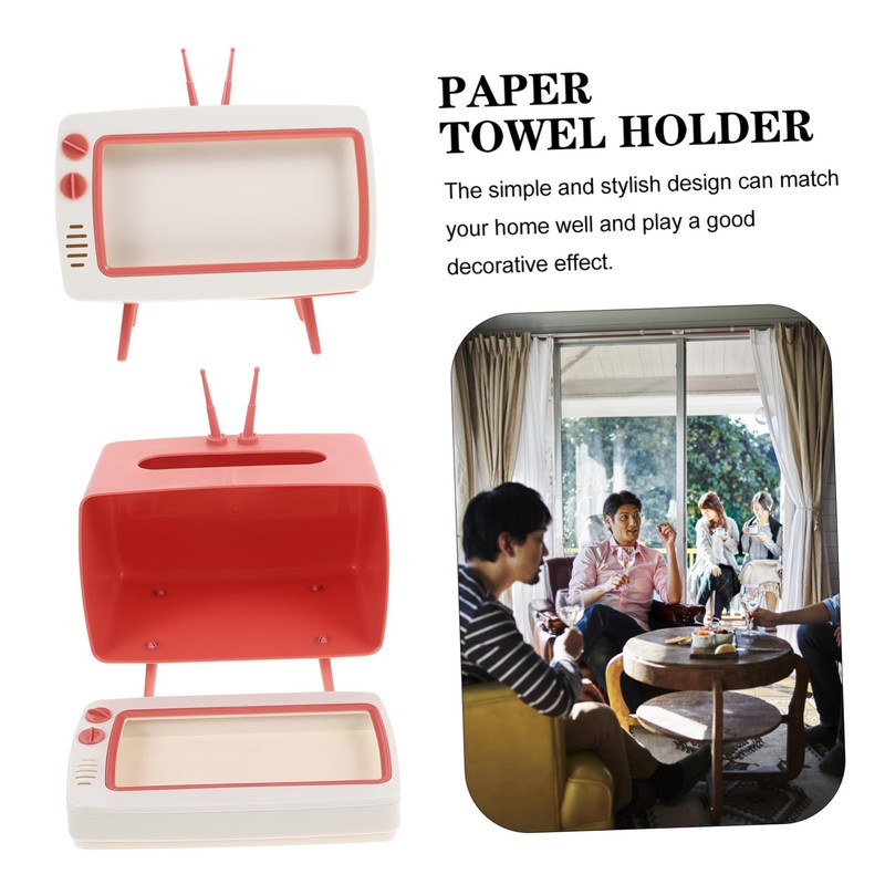 Alipis Cute Television Shape Tissue Box Desktop Decorative Napkin Holder