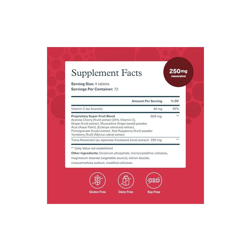 Youtheory Resveratrol Advanced Antioxidant Formula - 290 Tablets (72 Day