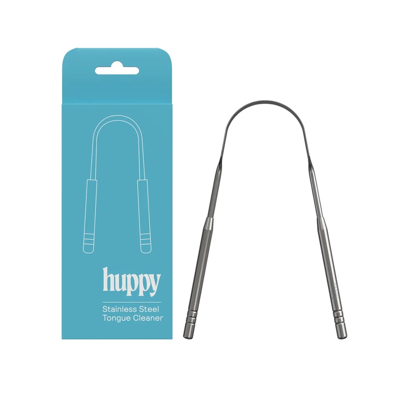 HUPPY Limpiador lingual de acero inoxidable: raspador lingual reutilizable para