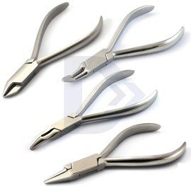 4 Pieces Set Dental Orthodontic Pliers Light Wire Bending Slim Weingart Utility Tooth Braces Archwire Bending Removal Tools