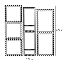 Postage Stamp Frame Cutting Dies, Photo Frame Die Cuts Metal Embossing Stencils Template Mould for Card Scrapbooking and DIY Craft Album Paper Card Decor