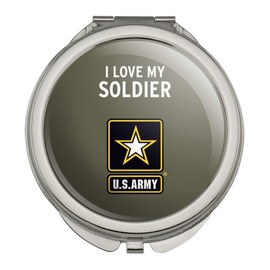 U.S. Army I Love My Soldier Compact Travel Purse Handbag Makeup Mirror