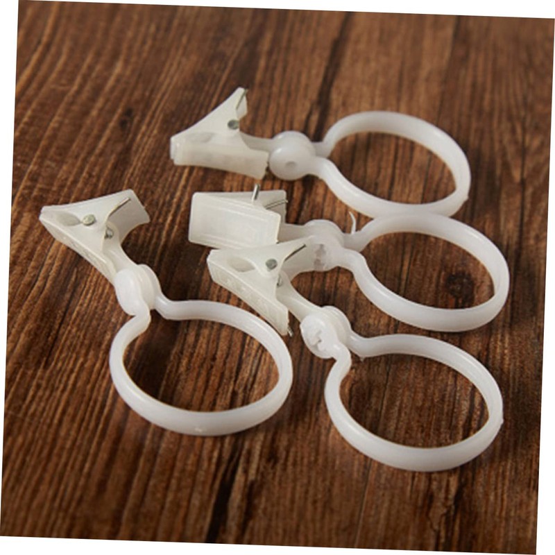 Zerodeko Shower Curtain Clips 10pcs 12x6cm Round Stable Plastic for