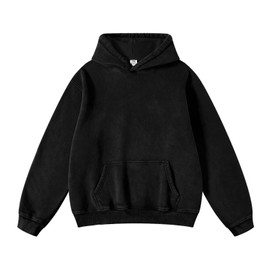 Hatant Oversized Hoodie Sweatshirts for Women Couples Heavyweight Hoodies Pullover Vintage Acid Wash Sweaters Hoodies with Pocket Women's Fashion Hoodies Sweatshirts 2025 Black-M