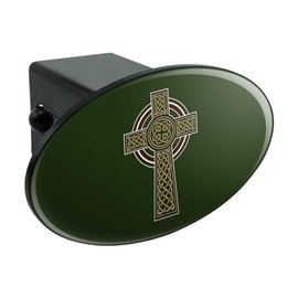 GRAPHICS & MORE Celtic Christian Cross Irish Ireland Oval Tow Trailer Hitch Cover Plug Insert