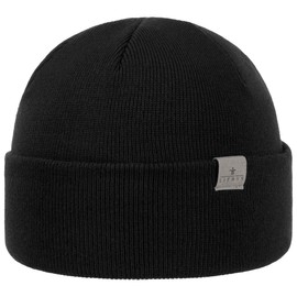 LIERYS Merino Fine Knit Docker Hat Women/Men - Knitted Hat Merino Wool - Winter Hat Made in Germany - Wool Hat Autumn/Winter - Merino Hat, black