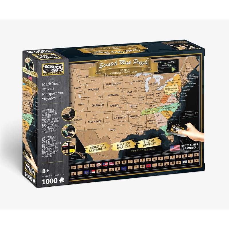 4D Cityscape Puzzle - Scratch Off : USA Travel Map