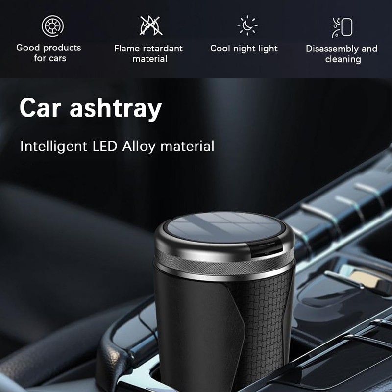 Zpana Car Ashtray with Lid, Smokeless Mini Detachable Vehicle Cup