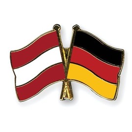 Friendship Pin Austria – Germany – 22 mm, Metal